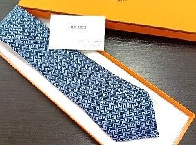 A141 HERMES エルメス H模様 シルク ネクタイ 箱付き 現状品 新宿