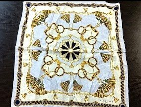 A116 CELINE セリーヌ ハンカチ タッセル 約46ｘ46cm 現状品 新宿◎