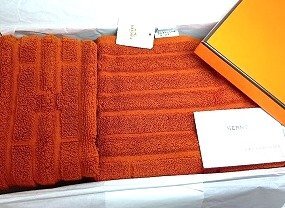 A194【未使用】 HERMES エルメス タオルセット オレンジ 箱付 現状品 新宿