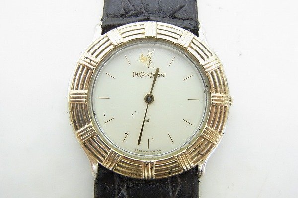 C421-J37-3050◎ Yves Saint Laurent YSL イブサンローラン 4620-E60965 メンズ クォーツ 腕時計 現状品 渋谷 ◎