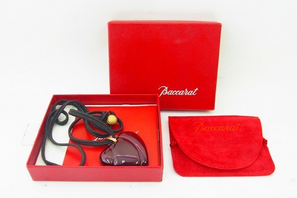 C115-J37-3212◎ BACCARAT バカラ ハート ネックレス アクセサリー 現状品③ 渋谷 ◎