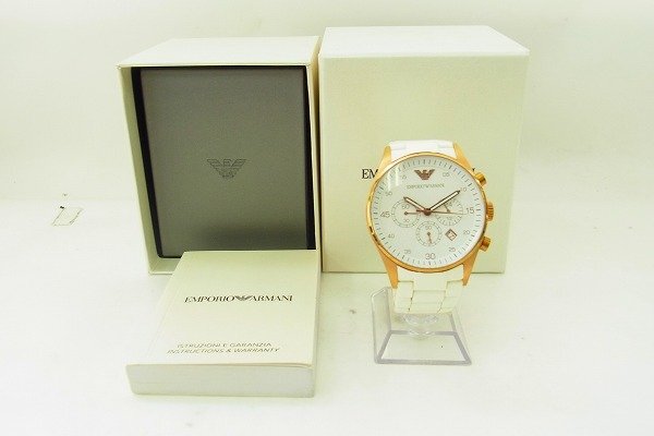 C078-J40-1461 EMPORIO ARMANI アルマーニ AR-5919 メンズ クォーツ 腕時計 現状品③ 渋谷