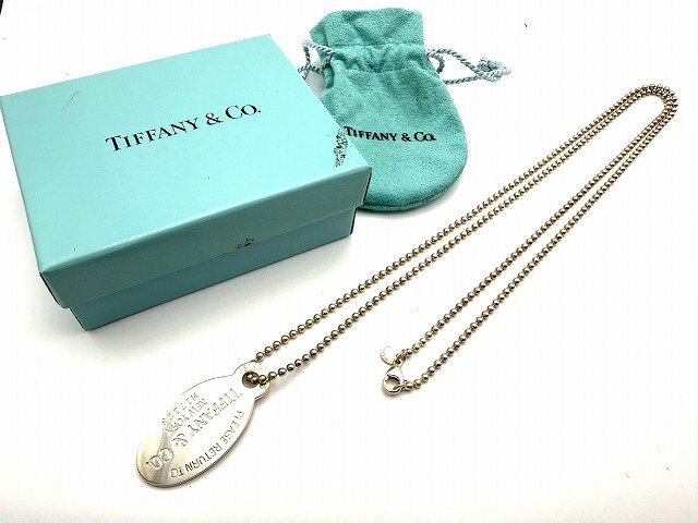 TIFFANY&Co. ティファニー リターントゥティファニー オーバルタグ ロングネックレス SV925 箱付き 現状品 新宿008◎