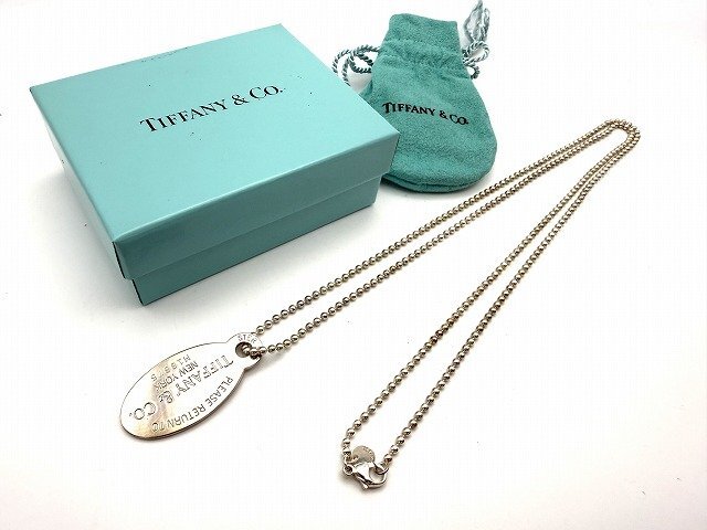 TIFFANY&Co. ティファニー リターントゥティファニー オーバルタグ ロングネックレス SV925 箱付き 現状品 新宿011◎