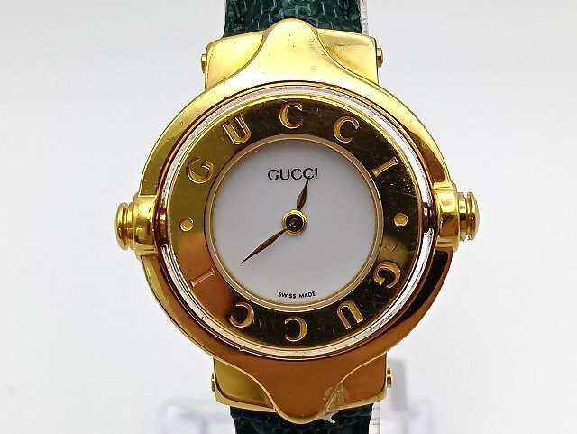 A226 GUCCI グッチ リバーシブル Gロゴ バングルウォッチ レディース QZ 現状品 新宿◎