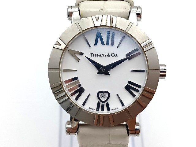 A230 TIFFANY&Co. ティファニー アトラス ホワイト レディース QZ 現状品 新宿◎