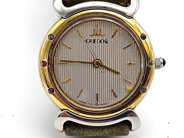 A224 SEIKO セイコー クレドール 7371-0030 18KTベゼル レディース QZ 現状品 新宿◎