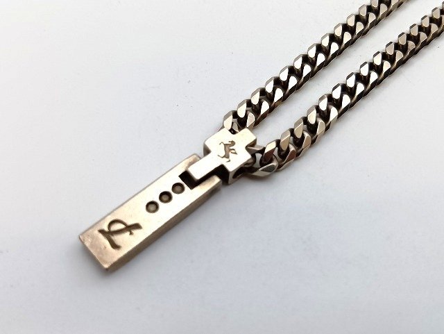 A277 Leda SILMA レダシルマ Ge/Ag ネックレス 3Pダイヤ 0.03ct 約55cm 現状品 新宿◎