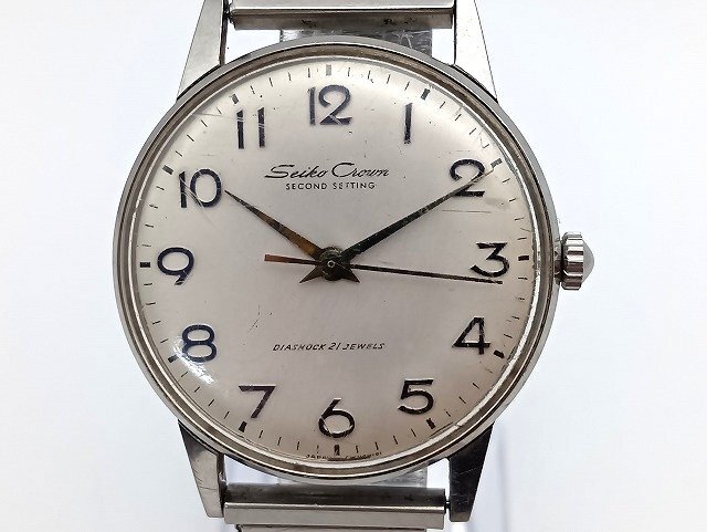A220【稼動】SEIKO セイコー クラウン SECOND SETTING 21石 東鉄 メンズ 手巻き 現状品 新宿◎