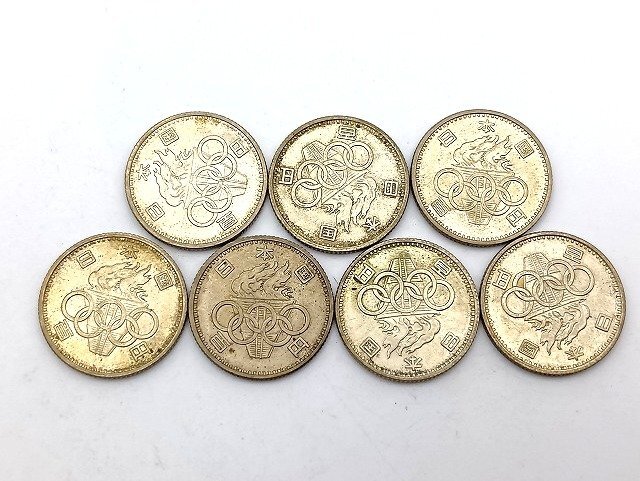 A270 100円銀貨 7枚まとめ 東京五輪 7枚 硬貨 記念硬貨 現状品 新宿◎