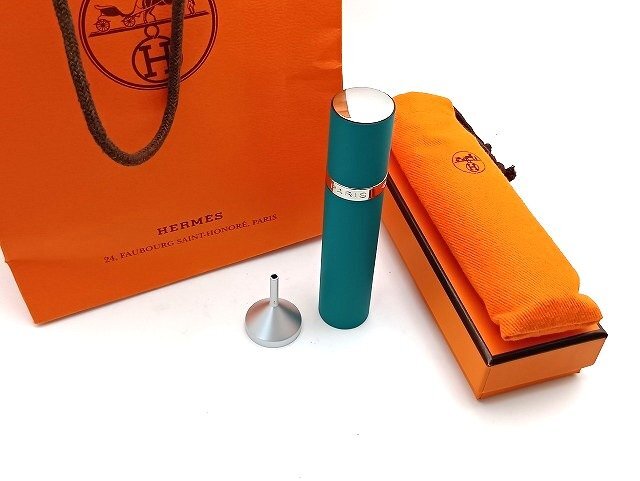 A254【未使用】HERMES エルメス アトマイザー レフィラブル パフュームケース 香水ケース 箱付き 現状品 新宿◎