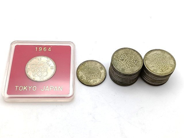 A281 100円銀貨 22枚まとめ 稲穂 21枚 東京五輪 1枚 硬貨 記念硬貨 現状品 新宿◎