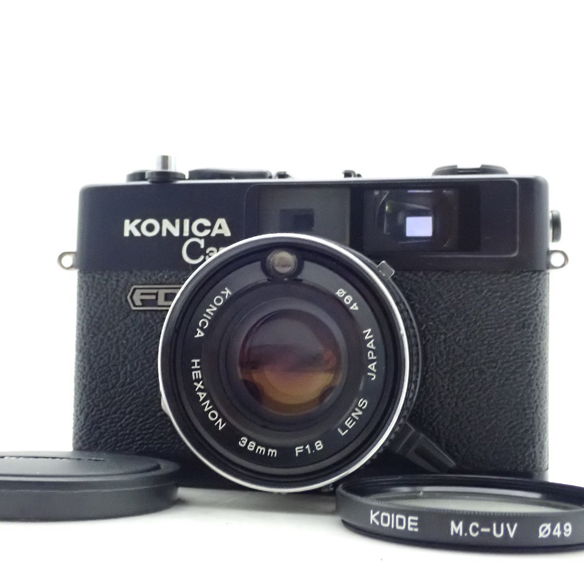 整備済 KONICA C35 FD ブラック HEXANON 38mm f1.8 レンジファインダー コンパクトフィルムカメラ 285665