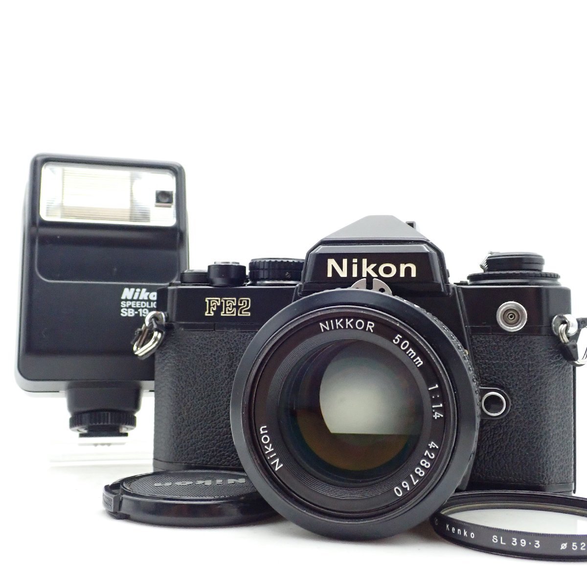 整備済 Nikon FE2 ブラック 一眼レフフィルムカメラ 2122398 Ai Nikkor 50mm f1.4 標準 単焦点 マニュアル オールドレンズ 4288760