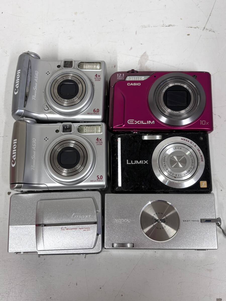 E911　コンパクトデジタルカメラ　6点　まとめ売り　Canon　CASIO　Kodak　Panasonic　HITACHI　動作未確認　デジカメ