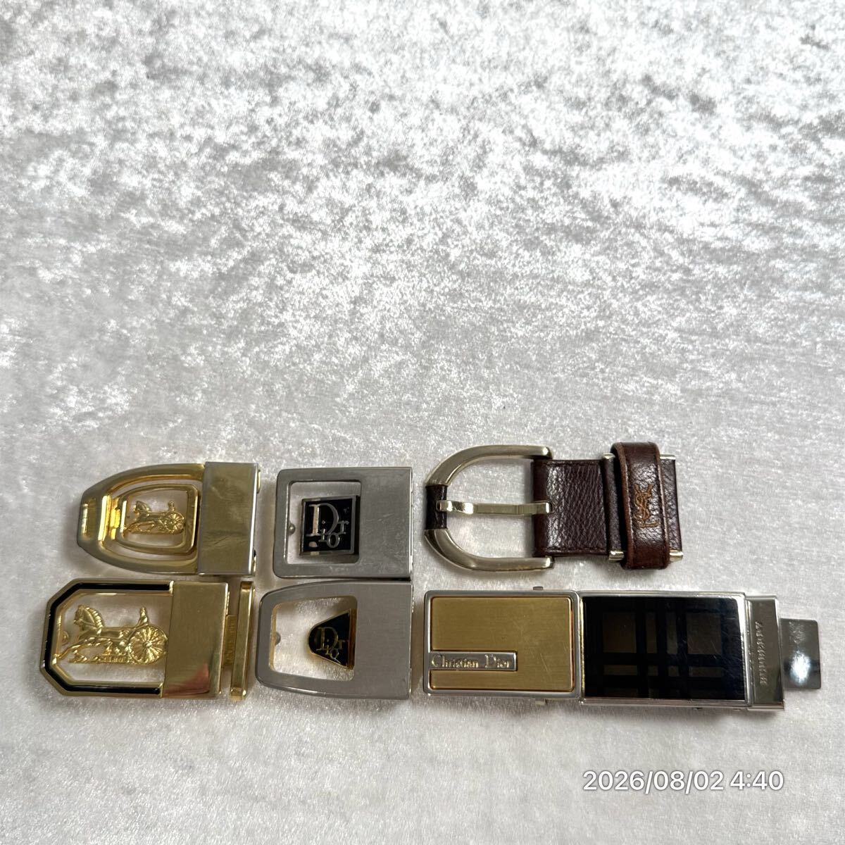 1000円〜 BURBERRY バーバリー Dior クリスチャンディオール CELINE セリーヌ イヴサンローラン ベルト バックル 小物 アクセサリー 7点