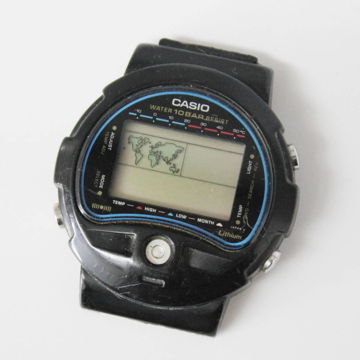 W260806-01 CASIO カシオ TS-150 メンズ腕時計 クォーツ デジタル 不動 ブラック ベルト破損