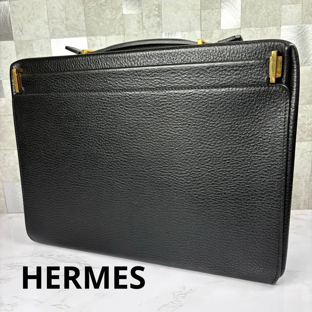 未使用級 エルメス HERMES レザー アルデンヌ ヴィンテージ ビジネスバッグ トランク ブリーフケース ハンドバッグ トートバッグ 本革