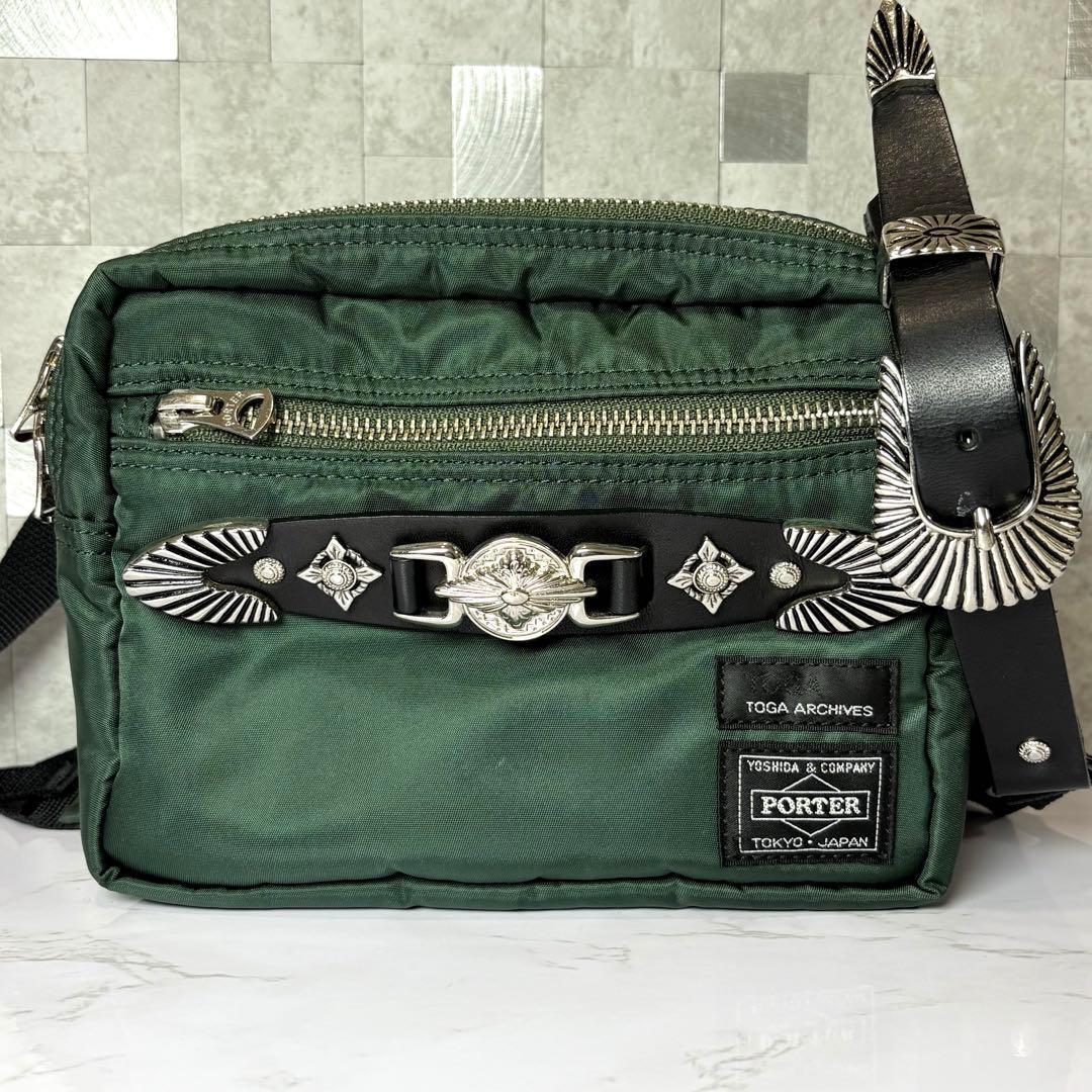 TOGA ARCHIVES × PORTER トーガアーカイブス ポータートーガ ショルダーバッグ ボディバッグ ナイロン　肩掛け　カーキ　BAG 初期
