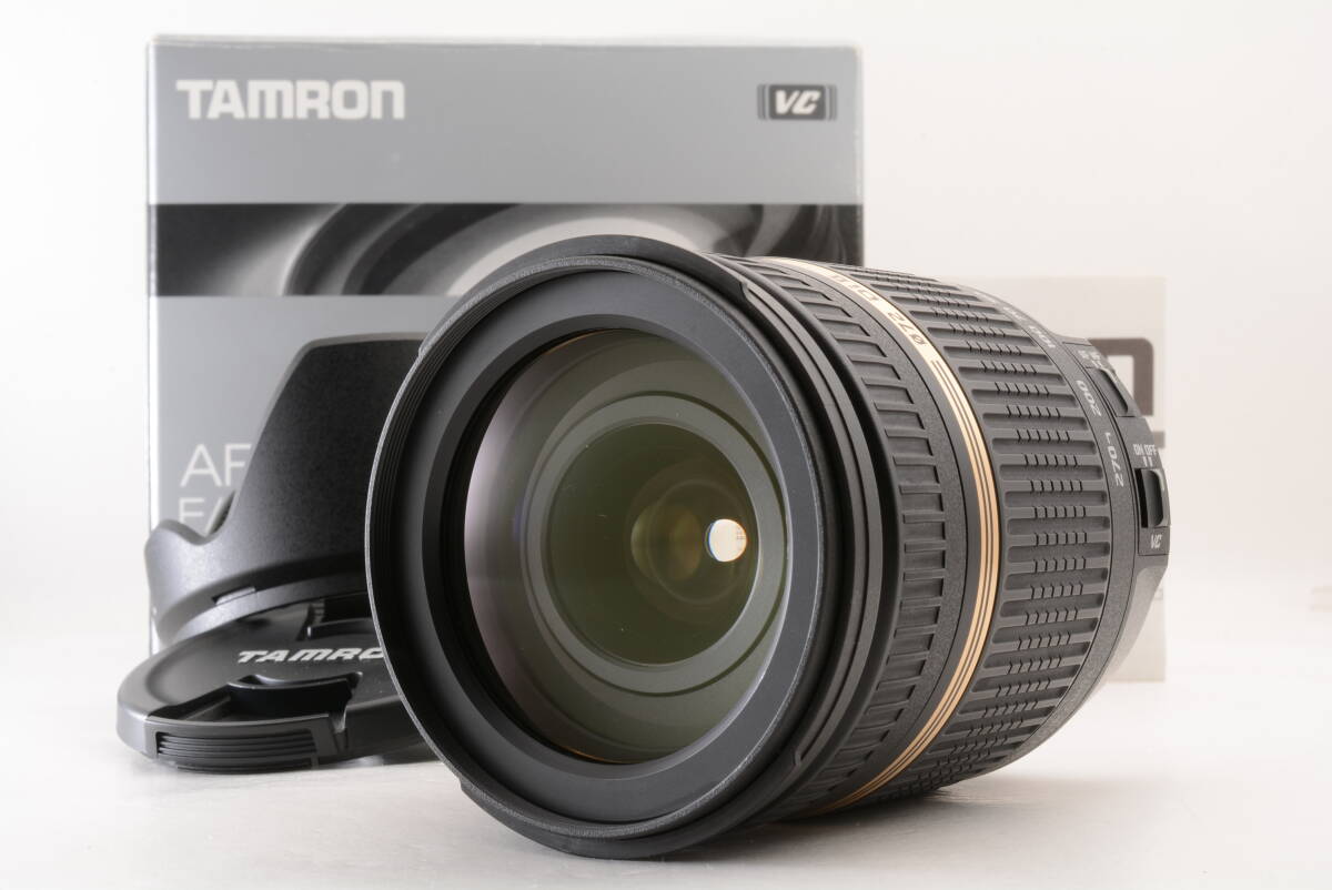管F3705 動作品 タムロン TAMRON 18-270mm f3.5-6.3 Di II VC キャノン用 Canon AF 一眼カメラレンズ 箱 取説 フード付
