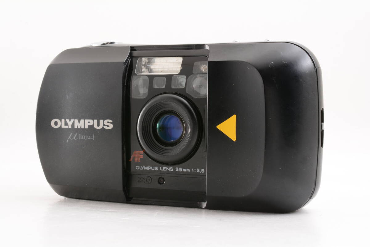 管F3711 動作品 オリンパス OLYMPUS μ[mju:] ミュー 黒 ブラック コンパクトフィルムカメラ