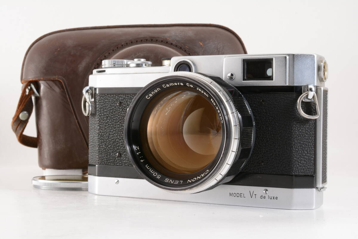 管F3715 動作品 キャノン Canon MODEL VT deluxe レンズ 50mm f1.2 レンジファインダー フィルムカメラ ケース付