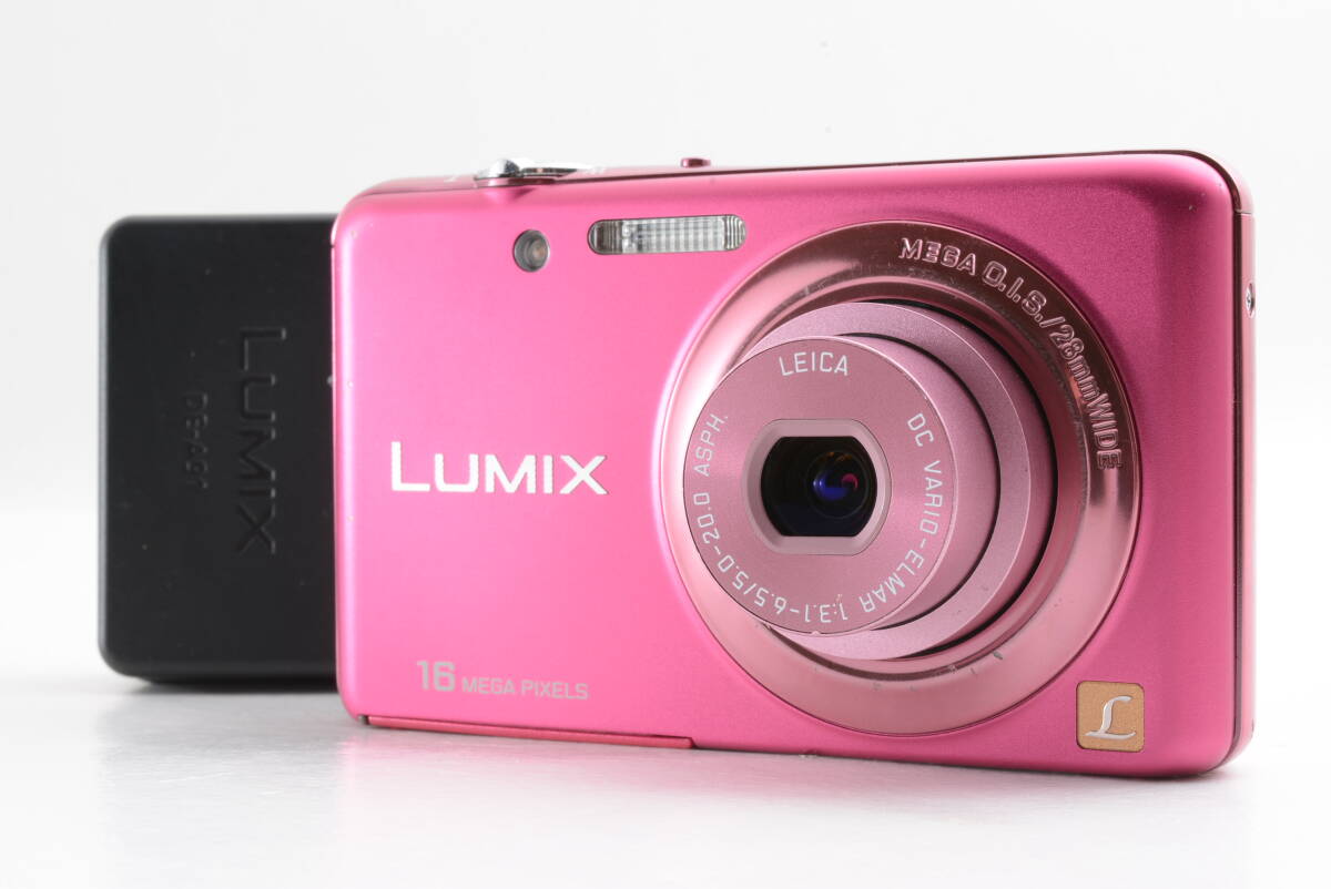 管N11119 動作品 パナソニック Panasonic LUMIX DMC-FH7 ルミックス ピンク コンパクトデジタルカメラ 充電器付