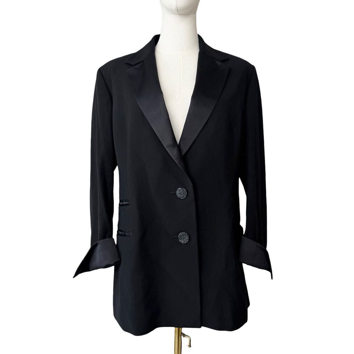 GUCCI by Tom Ford 1997 Vintage テーラードジャケット スモーキング シルク ビジューボタン サイズ44 グッチ トムフォード期 ヴィンテージ