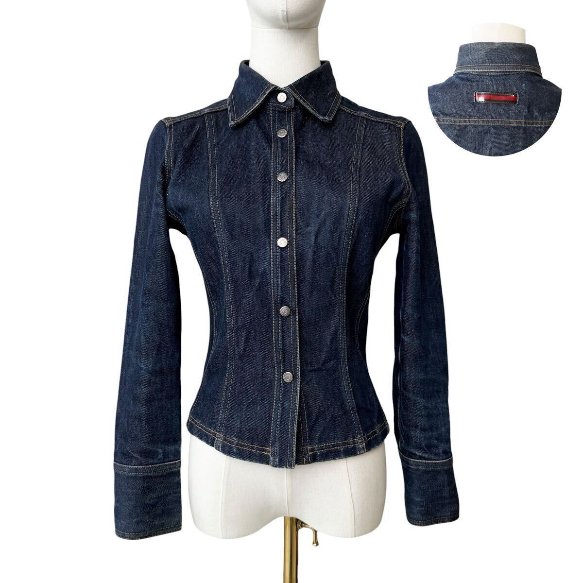 GUCCI by Tom Ford 1999 Vintage デニムジャケット シェリーライン ロゴボタン ステッチ グッチ トムフォード期 ヴィンテージ インディゴ