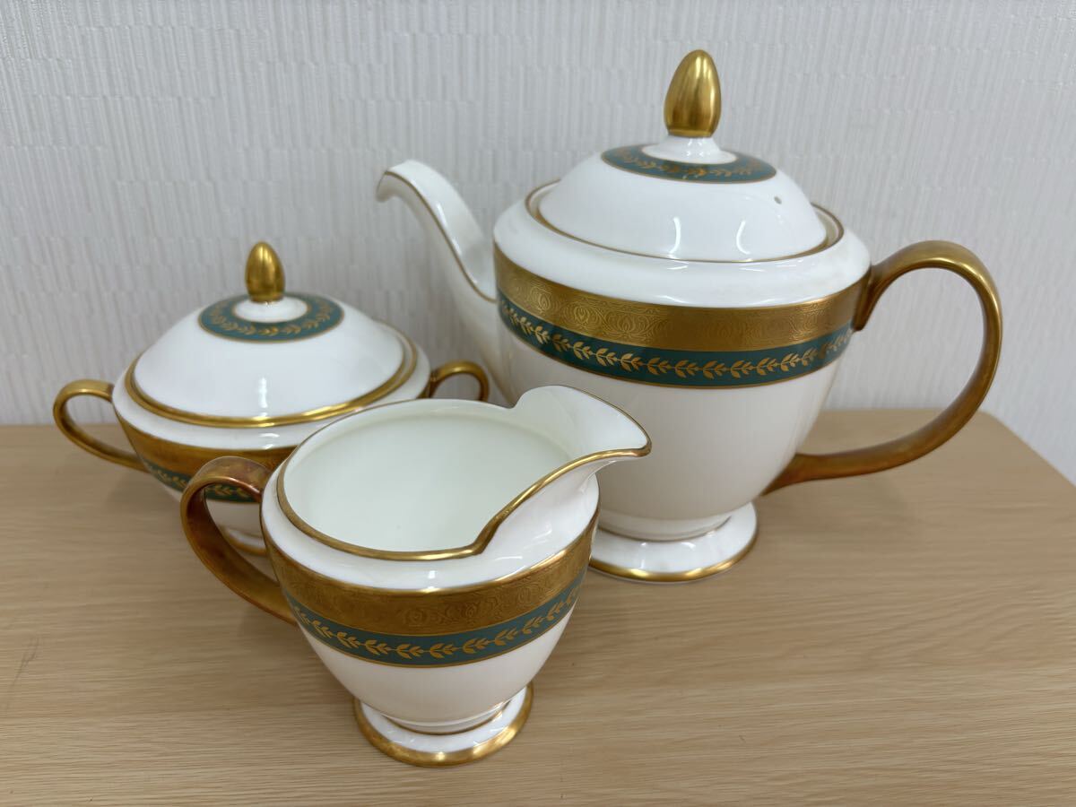 H④ MINTON ミントン IMPERIAL GOLD インペリアルゴールド クリーマー ティーポット シュガーポット ティーセット 金彩 FINE BONE CHINA