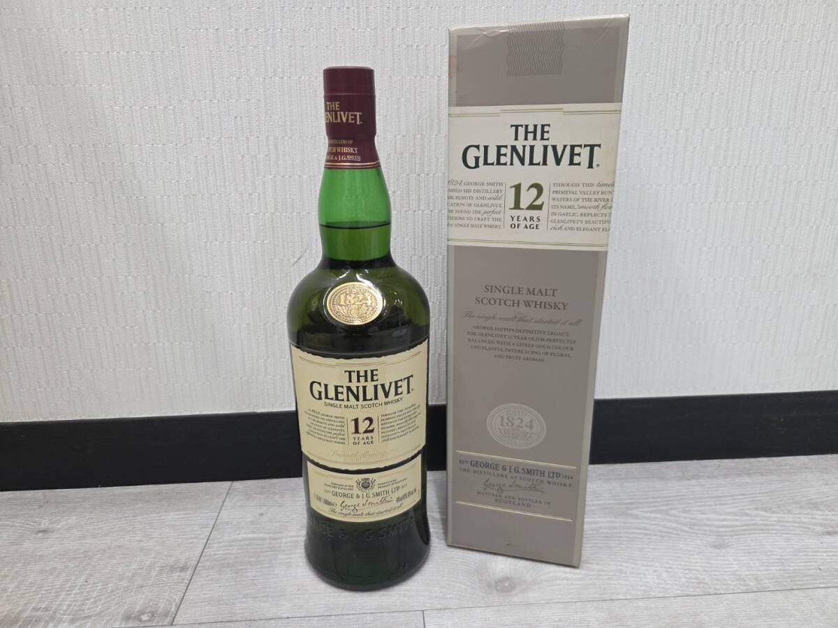 K736 【未開栓品】 ザ グレンリベット 12年 1000ml 1L 旧ボトル 箱付 スコッチ ウイスキー THE GLENLIVET 大容量 シングルモルト 