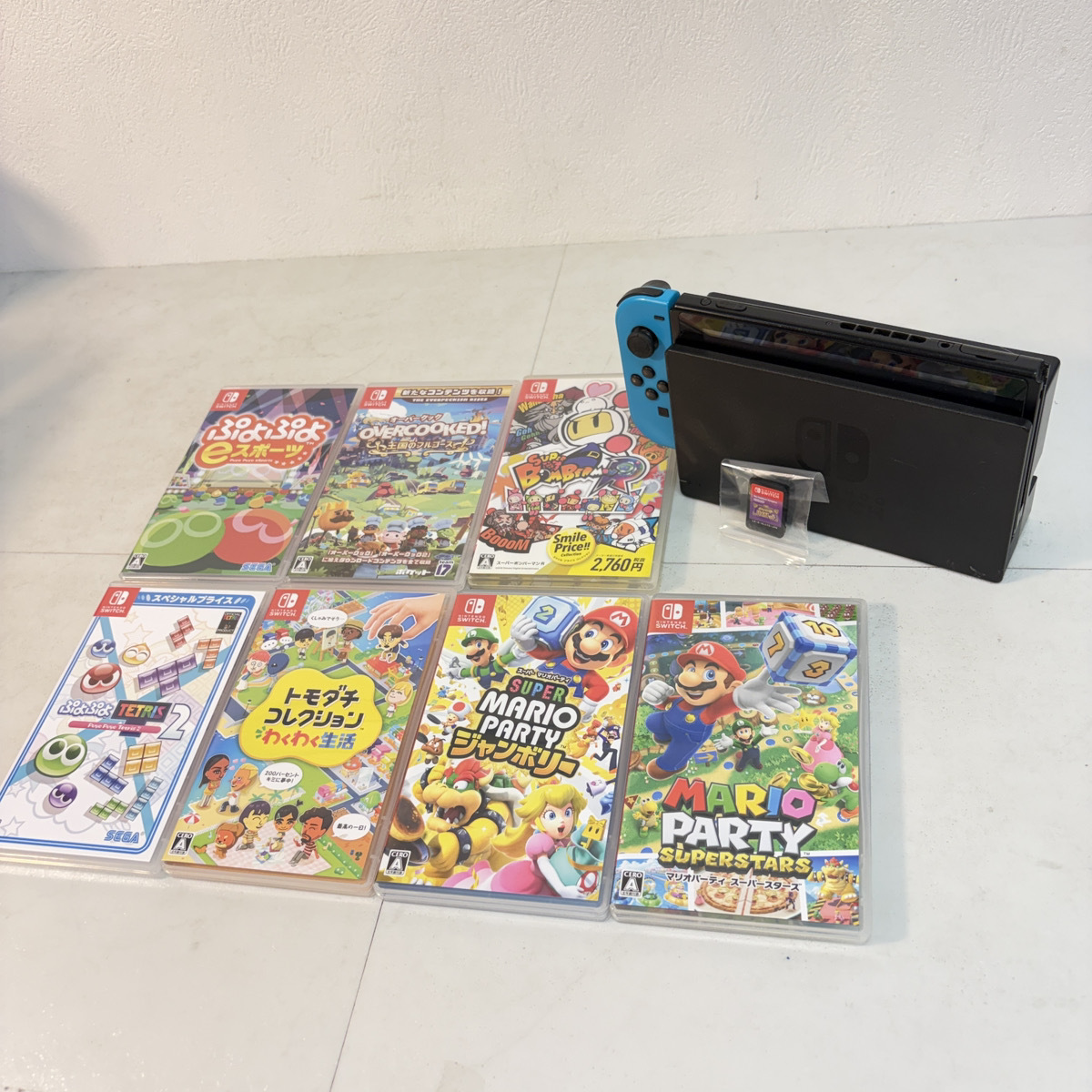 15525-08★Nintendo Switch HAC-001 本体 Joy-Con(L)のみ ドック ソフト8本 マリオパーティ ポケモン バイオレット 初期化済★