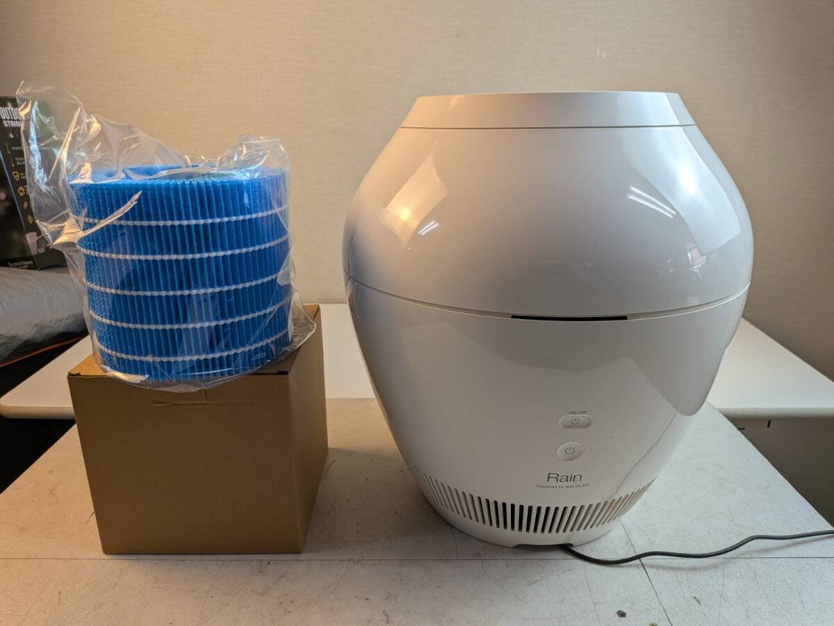 15536-013★BALMUD 気化式加湿器 17畳 タンク容量4.2L 加湿量/h600mL Rain ERN-1000SD-WK ホワイト 2015年製 交換フィルター付き★