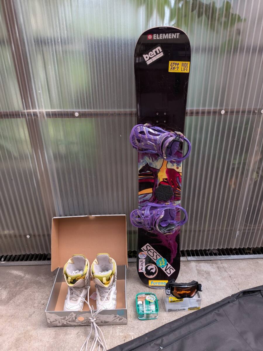 15514-01★LIBTECH リブテック スノーボード 154cm FLUXビンディング BURTONブーツ24㎝ RedLe 15wisゴーグル スノボケース 現状品★