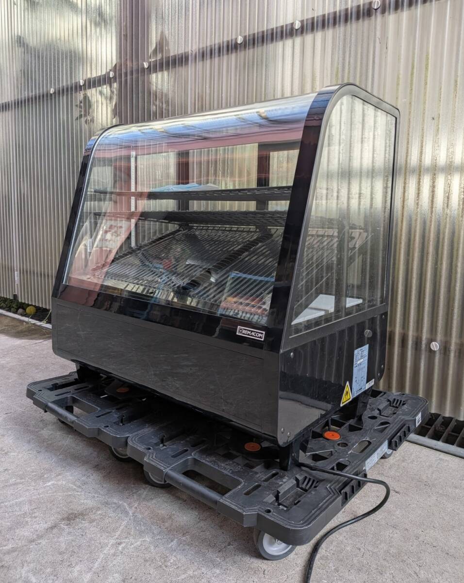15373-013★レマコム 自然冷媒 ノンフロン 業務用 卓上 対面冷蔵ショーケース ペアガラス LED点灯 100L RCS-T68S2RB ブラック 通電確認済★