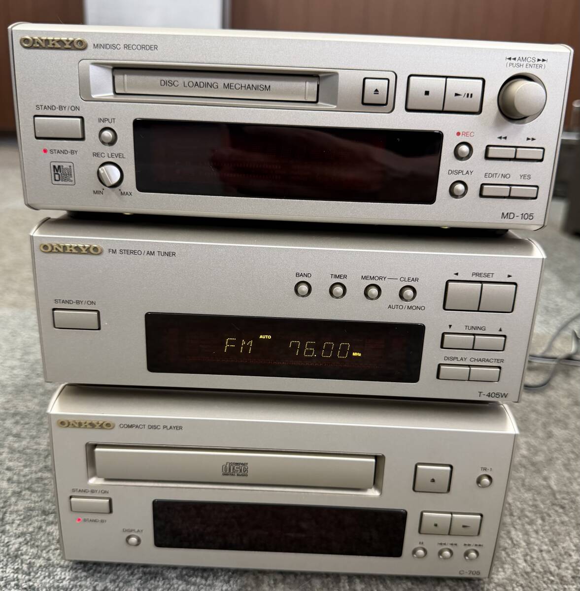 ONKYO オンキョーセット　C-705 MD-105 T-405W