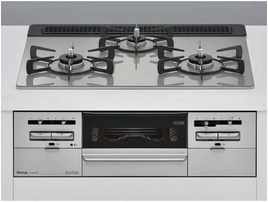 新品☆リンナイ Rinnai ビルトインガスコンロ SENCE (プロパンガス用・両側強火タイプ・3口・60cm)シルキーシルバー送料無料6
