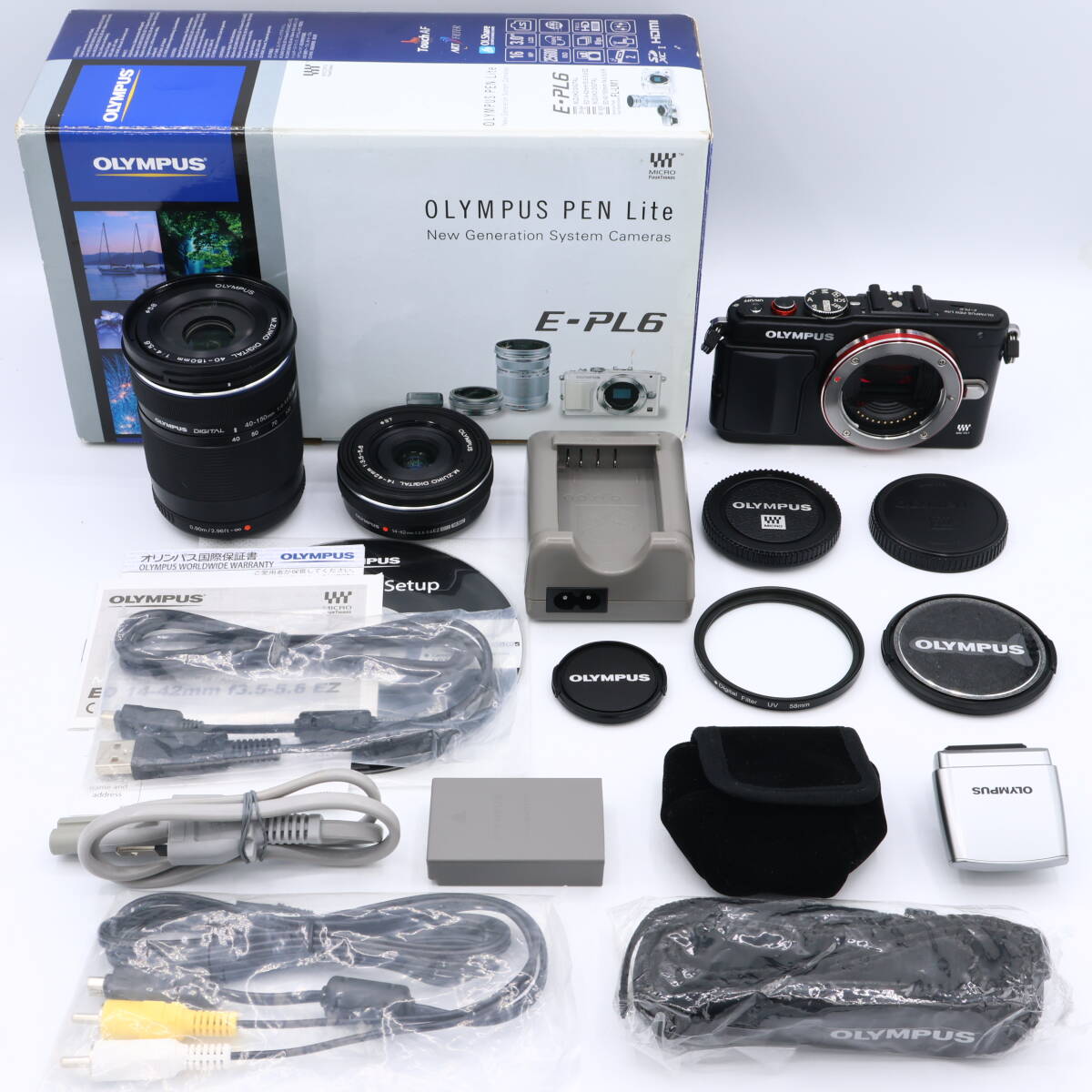 【シャッター回数：1216回】OLYMPUS オリンパス ミラーレス一眼 PEN Lite E-PL6 EZダブルズームキット ブラック #260805_V5TF04389