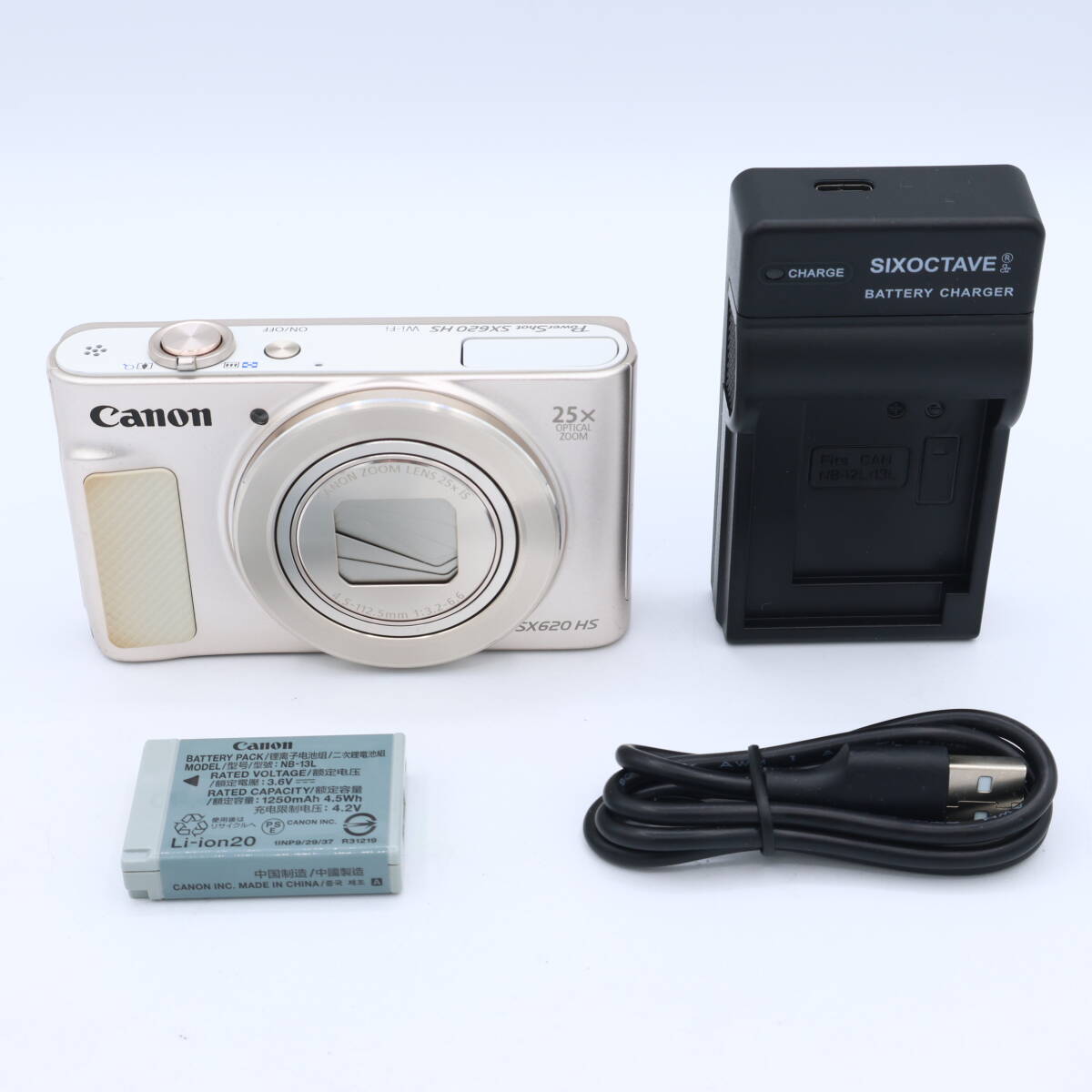 Canon キヤノン コンパクトデジタルカメラ PowerShot SX620 HS ホワイト 光学25倍ズーム/Wi-Fi対応 PSSX620HSWH #260808_301051000215 