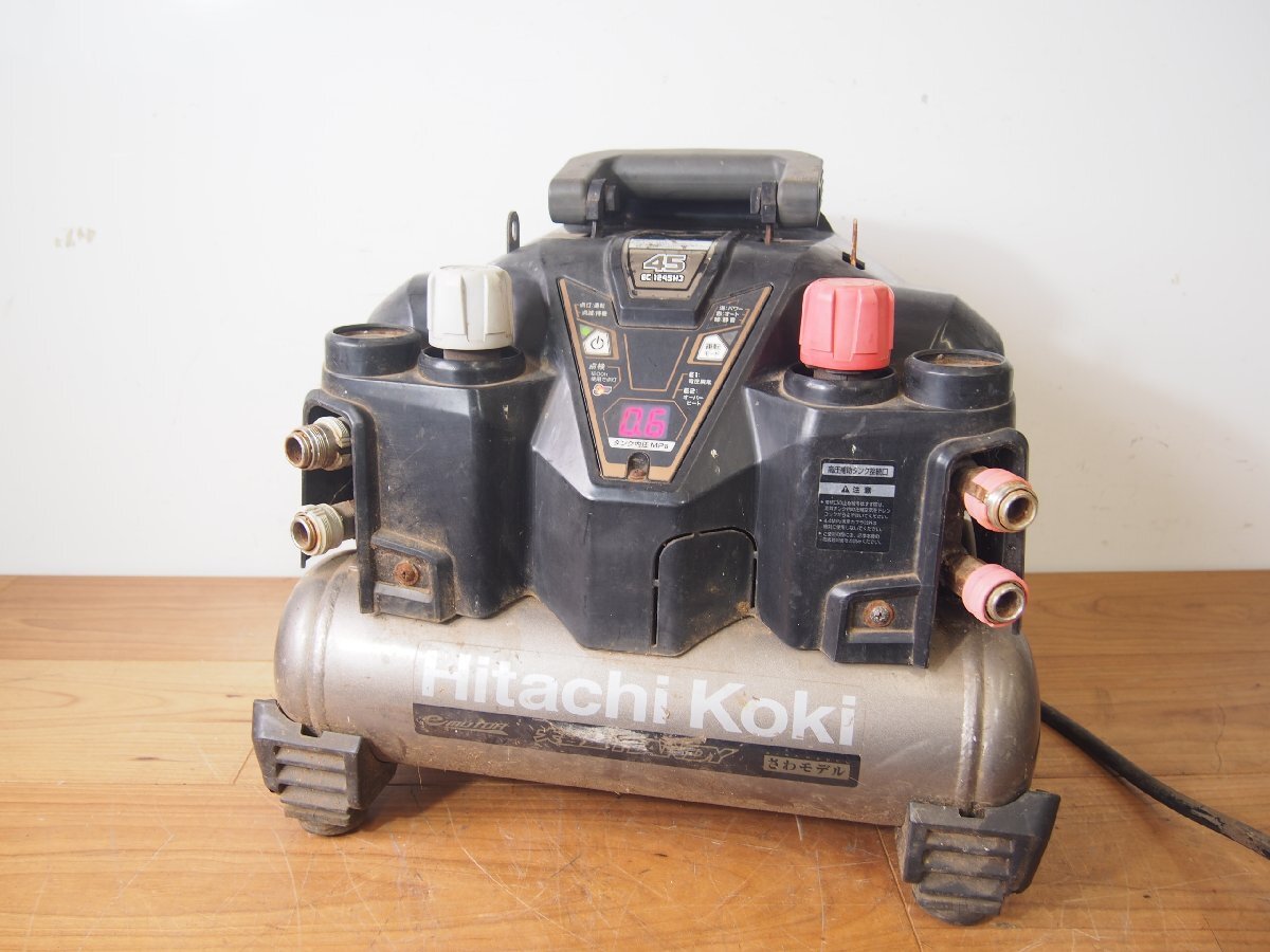 ☆【2T0722-1】 HITACHI 日立工機 高圧エアコンプレッサ EC1245H3 100V モーター回転OK コンプレッサー さわモデル ジャンク