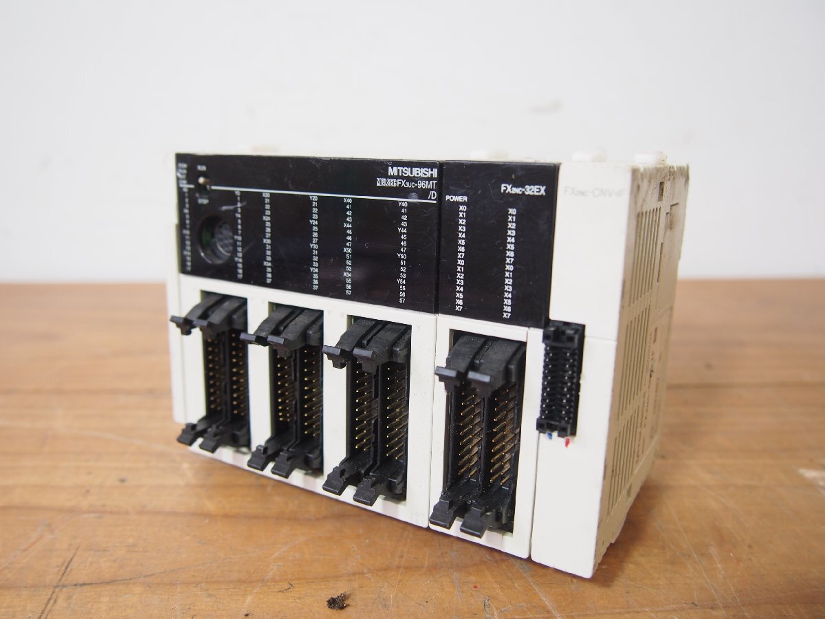 ☆【1T0805-3】 MITSUBISHI 三菱 シーケンサ FX3UC-96MT/D FX2NC-32EX FX2NC-CNV-IF 3台セット プログラマブルコントローラ ジャンク