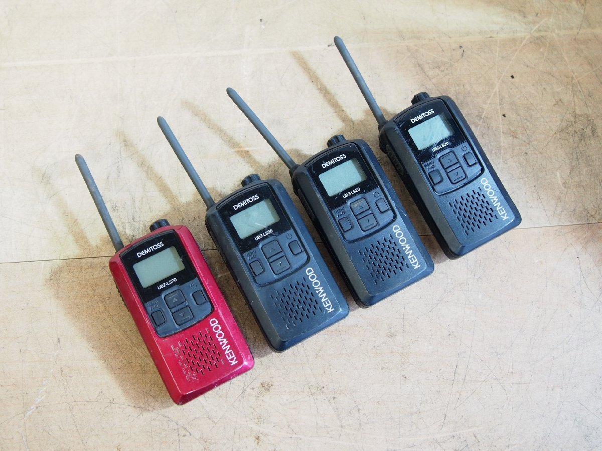 ☆【1T0807-32】 KENWOOD ケンウッド 特定小電力トランシーバー UBZ-LS20 4台セット DEMITOSS ジャンク