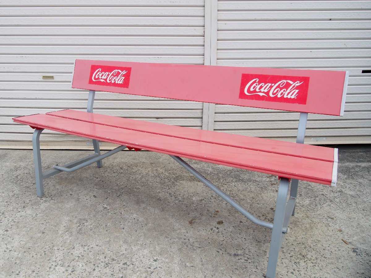 ☆【3T0731-5】 Coca-Cola コカコーラ アルミベンチ 長椅子 赤 昭和レトロ コカコーラ ビンテージ