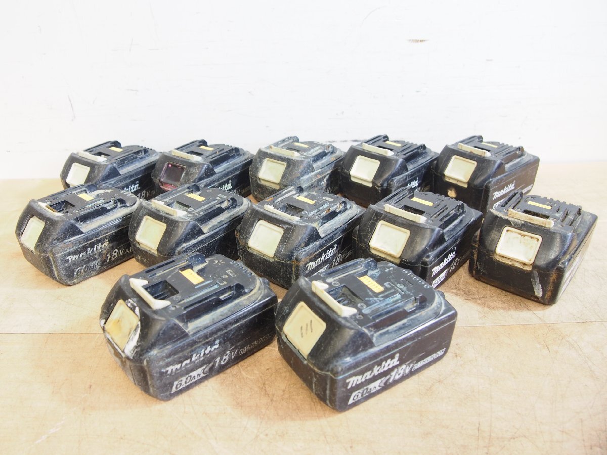 ☆【2T0707-36】 makita マキタ リチウムイオンバッテリー BL1860B 12台セット 電動工具 Li-ion DC18V 6.0Ah 108Wh ジャンク