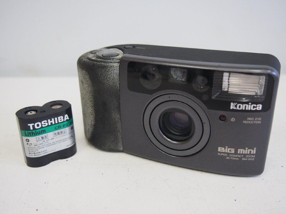 ☆【1T0724-32】 Konica コニカ フィルムカメラ BM-310Z バッテリー付き BiG mini SUPER COMPACT ZOOM 35-70mm ジャンク