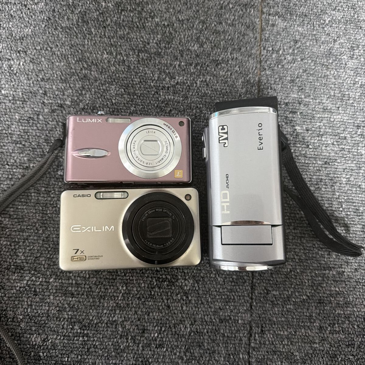 デジタルカメラ 3台セット LUMIX CASIO EXILIM JVC Everio