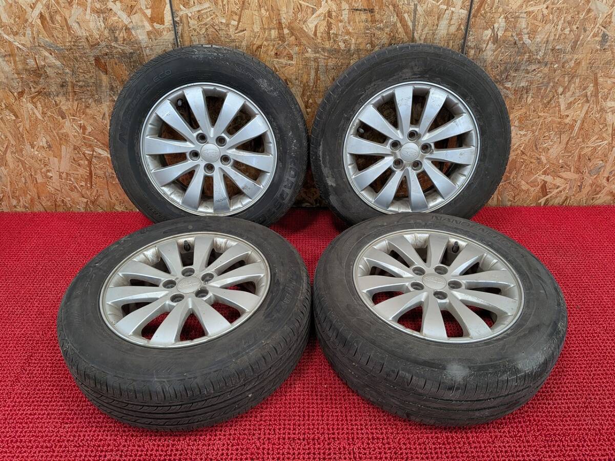 スバル SUBARU 純正AW 15×6J OFF48 PCD100 5H 品名,年式違い ブリヂストンSNEKER SNK2 トーヨー NANOENERGY3 195/65R15 売切!!