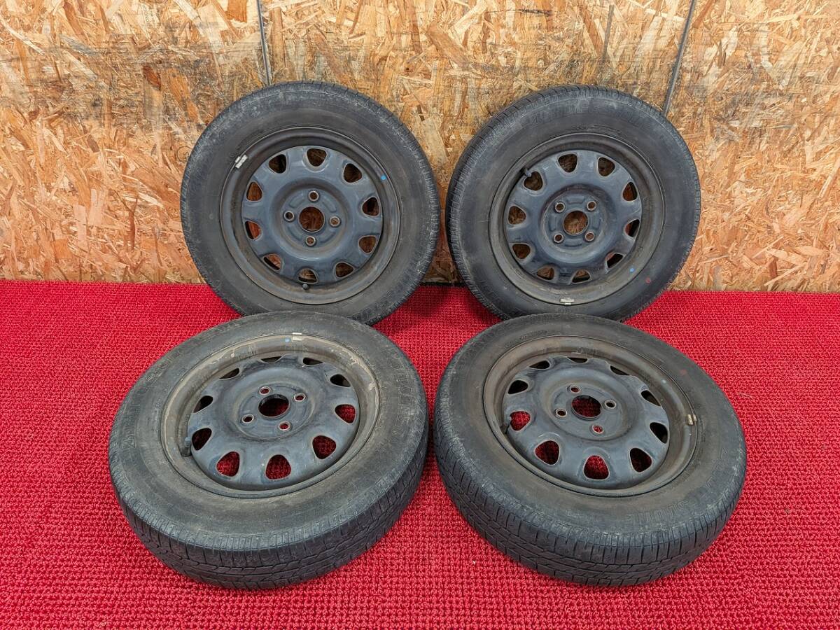 スチールホイール 14×4.5J PCD100 4H ブリヂストン BRIDGESTONE B391 165/70R14 売切!!