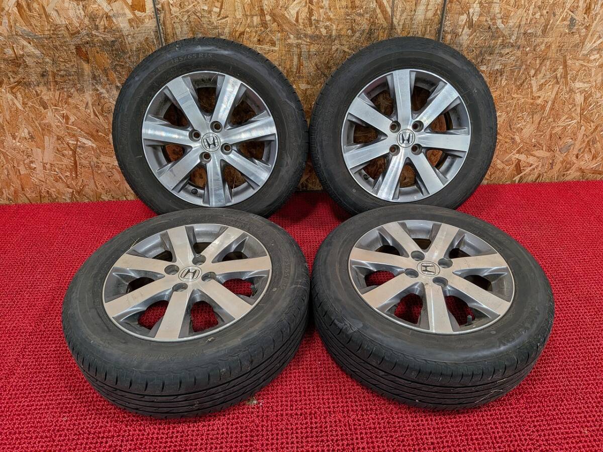 ホンダ HONDA 純正AW 15×5.5J OFF50 PCD100 4H ブリヂストン BRIDGESTONE NEXTRY 185/65R15 売切!!