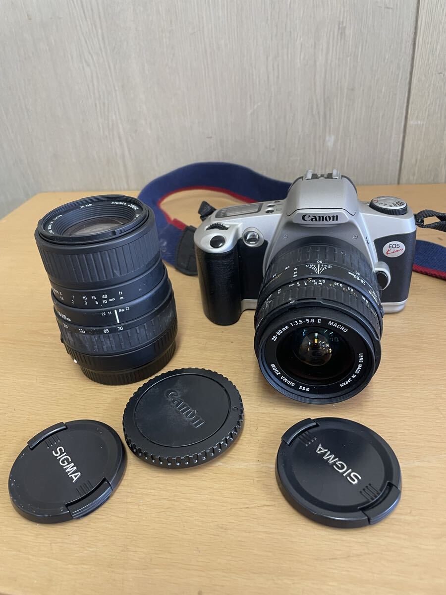 ☆ Canon キャノン EOS Kiss 一眼レフ フィルムカメラ　SIGMA ダブルズームレンズキット